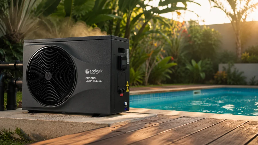 Bomba de calor Ecopool Ultra Inverter instalada em piscina