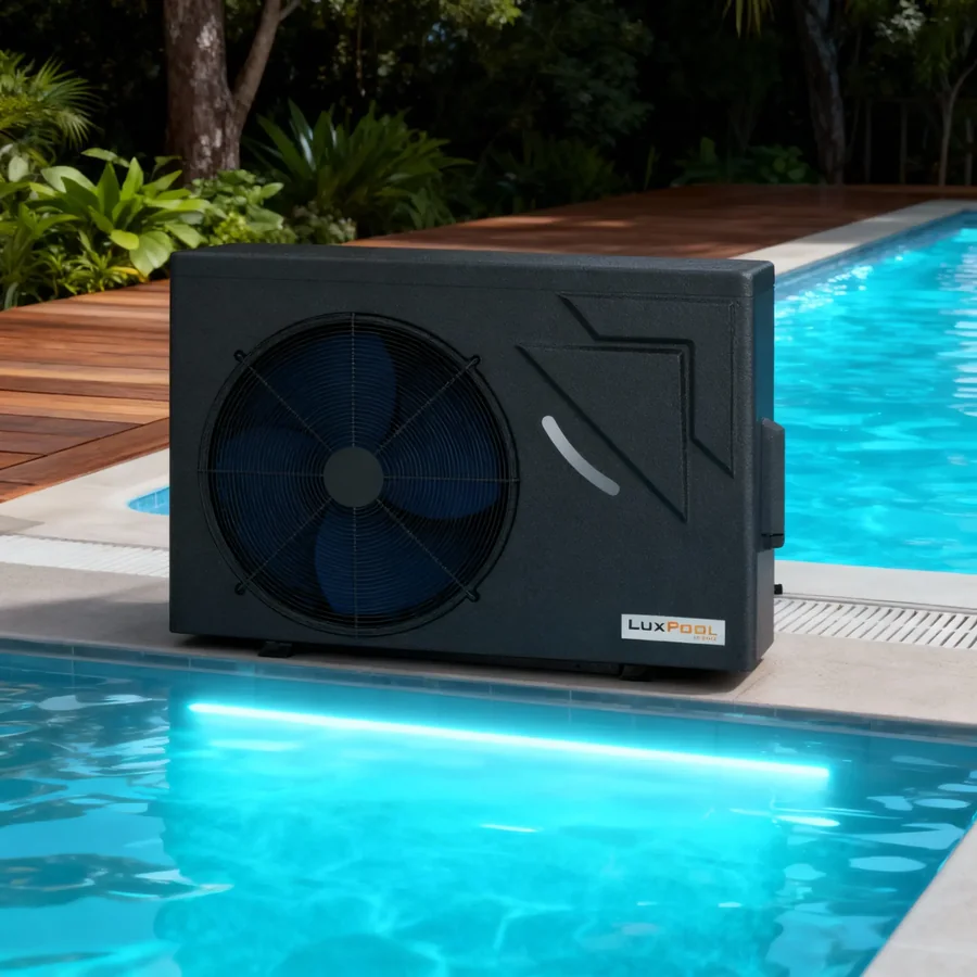Bomba de calor LuxPool instalada em piscina